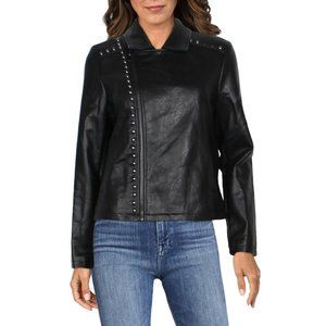 NWT Nanette Nanette Lepore Womens Black Motorcycle Jacket 10 - missing 2studs